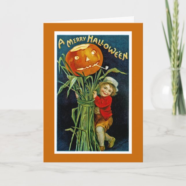 Merry Halloween Jack o'Lantern Kort (Framsida)