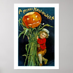 Merry Halloween Jack o'Lantern Poster