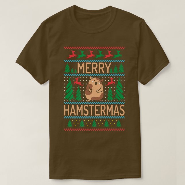 Merry Hamstermas Cute Hamster Älskare Julafton Pre T Shirt (Design framsida)