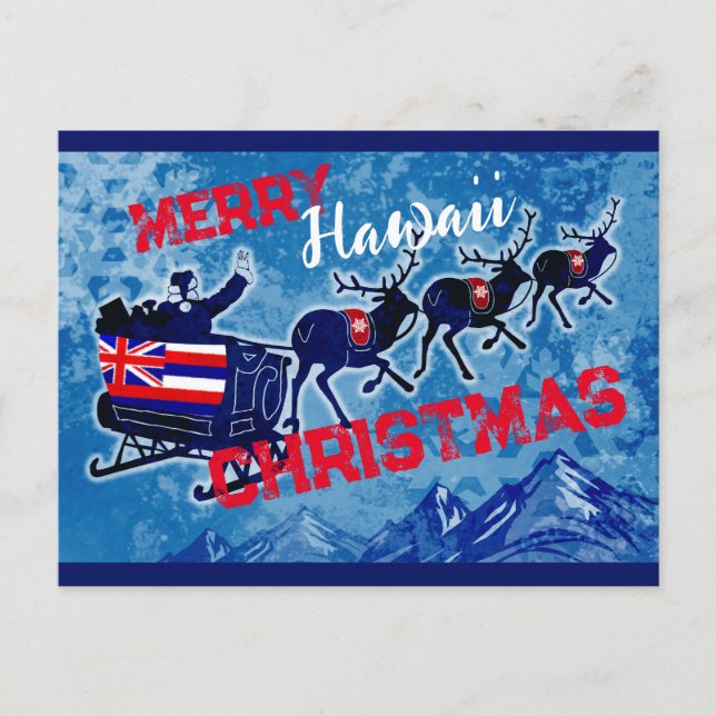Merry Hawaii flagga julvykort Helg Vykort (Framsida)