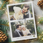 Merry Hearts Romantic jul Photo Julkort<br><div class="desc">Minneshögtiden i kärlek firas med det här Merry Hearts-fotokortet med ett favoritfoto i en ren och modern design. Perfekt för nyfödda,  sysselsatta par eller familjer tittar till  semesterhälsningar i stil. Anpassa med ditt eget foto,  namn och meddelande för personlig festiv beröring.</div>