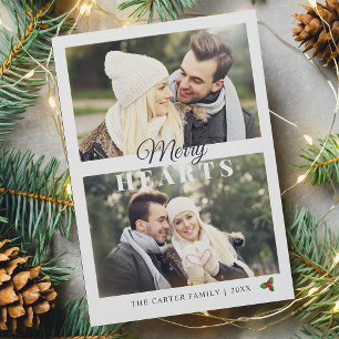 Merry Hearts Romantic jul Photo Julkort