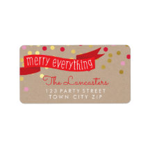 MERRY HELGDAG BANNER snyggt guld konetti Kraft
