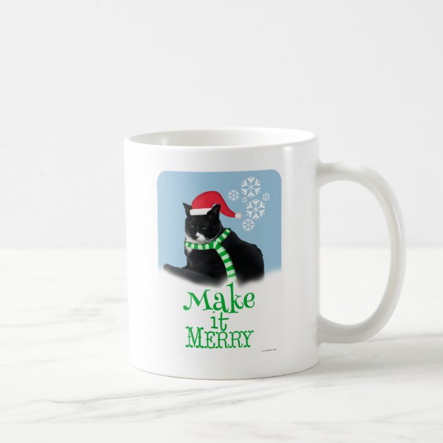 Merry Helgdag Cat Kaffemugg (Höger)