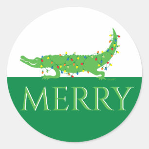 Merry Helgdag Gator Runt Klistermärke