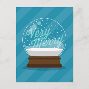 MERRY Helgdag Snö Globe Helg Vykort