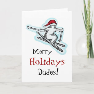 Merry Helgdagars Dudes roligt skidkort Helgkort