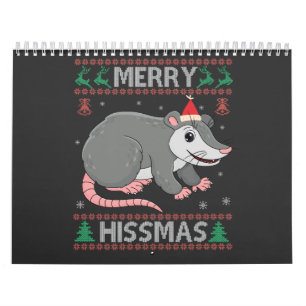 Merry Hissmas Funny Ugly Julafton Sweater Opossum  Kalender