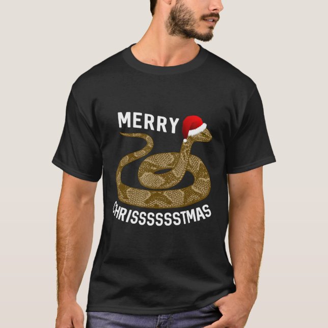 Merry Hissmas jul Santa Hat Copperhead Orake T Shirt (Framsida)
