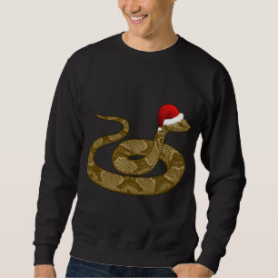 Merry Hissmas jul Santa Hat Copperhead Snake Lång Ärmad Tröja