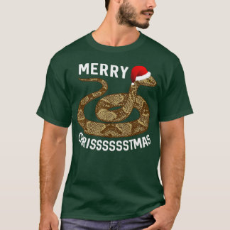 Merry Hissmas jul Santa Hat Copperhead Snake T Shirt
