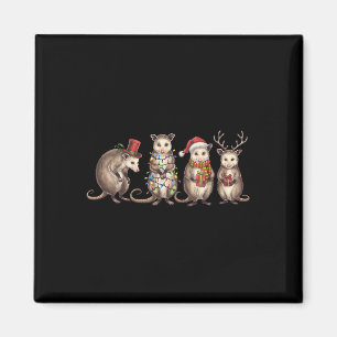Merry Hissmas Opossum jultomten Hat Julafton Lig Magnet