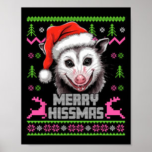 Merry Hissmas Opossum Possum Älskare Ugly jul Poster