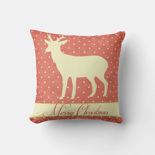 Merry Hjort Pillow - Coral Polka dots Kudde (Framsida)