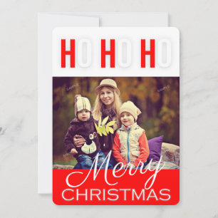 Merry Ho Ho Ho-fotopatkort för julhälsningar Julkort
