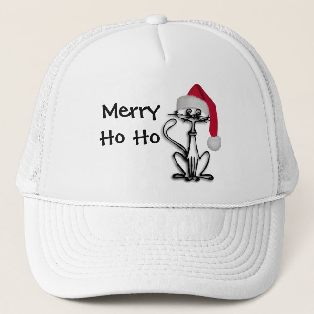 Merry Ho Ho Kattunge Hat Truckerkeps (Framsida)