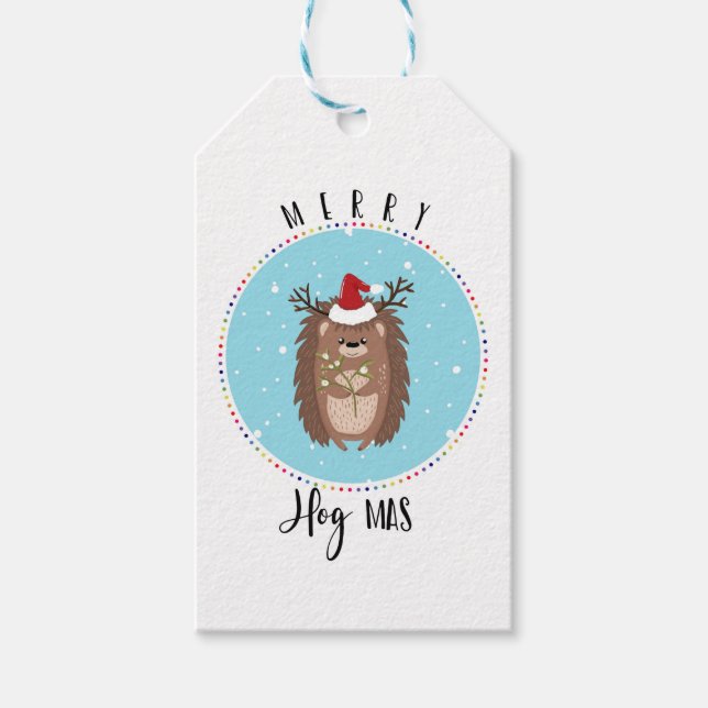 merry hog mas hedgehog skojare presentetikett (Framsidan)