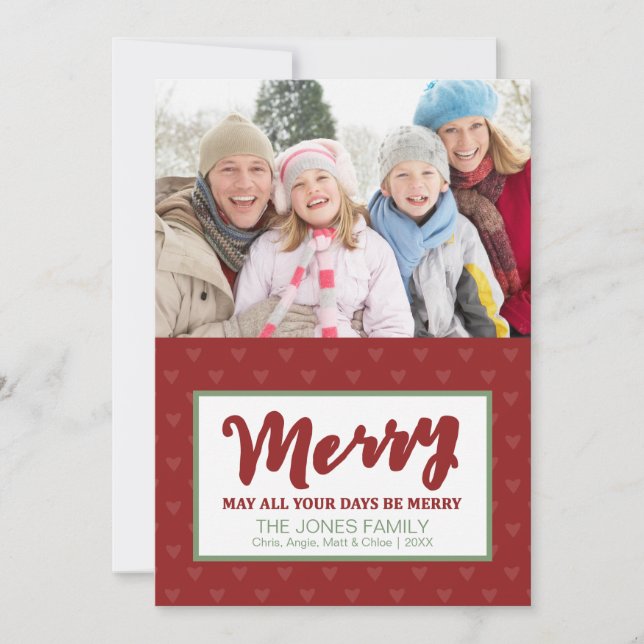 Merry - Holiday Photo Julkort (Framsida)