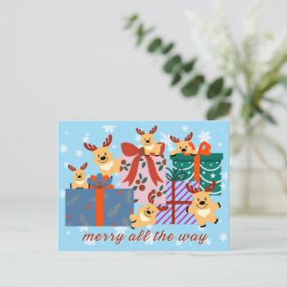 Merry Holiday Postcard Helg Vykort