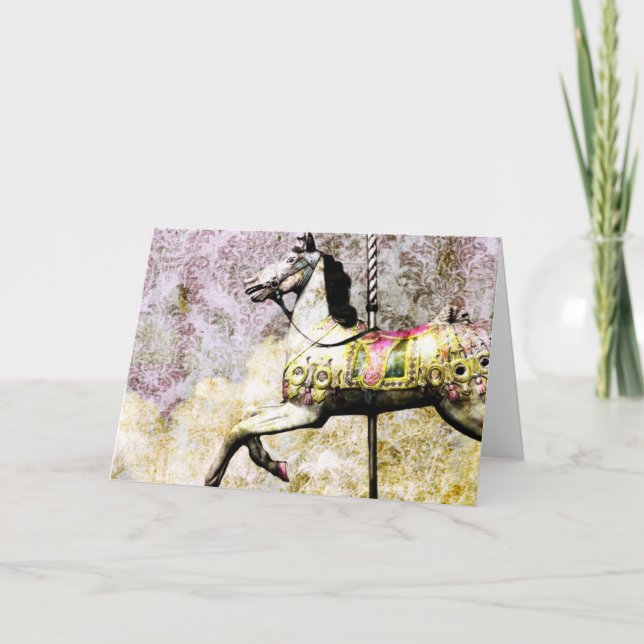 Merry Horse Grunge Tillfällen Greeting Card Helgkort (Framsida)