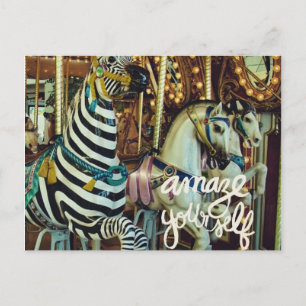 Merry Horse och Zebra Amaze Yourself Helg Vykort