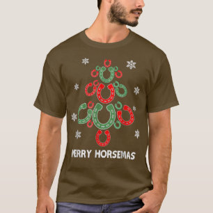 Merry Horsemas Horse Gräs Träd Animal Lover Roligt T Shirt