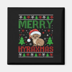 Merry Hyraxmas Ugly jul Funny Cute Julafton Paja Magnet