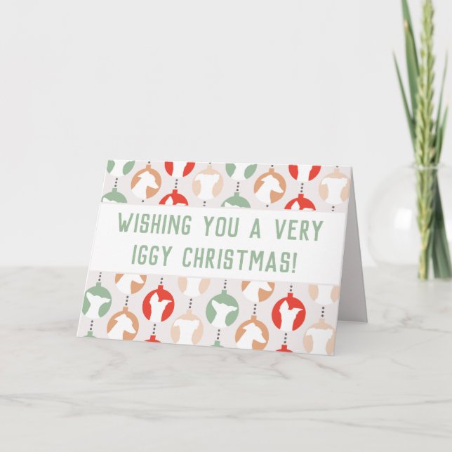 Merry Iggy jul Italiano Greyhound Helgdag Kort (Framsida)