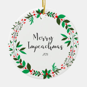 Merry Impeachmas 2019 Impeach Trump minnesstund Julgransprydnad Keramik