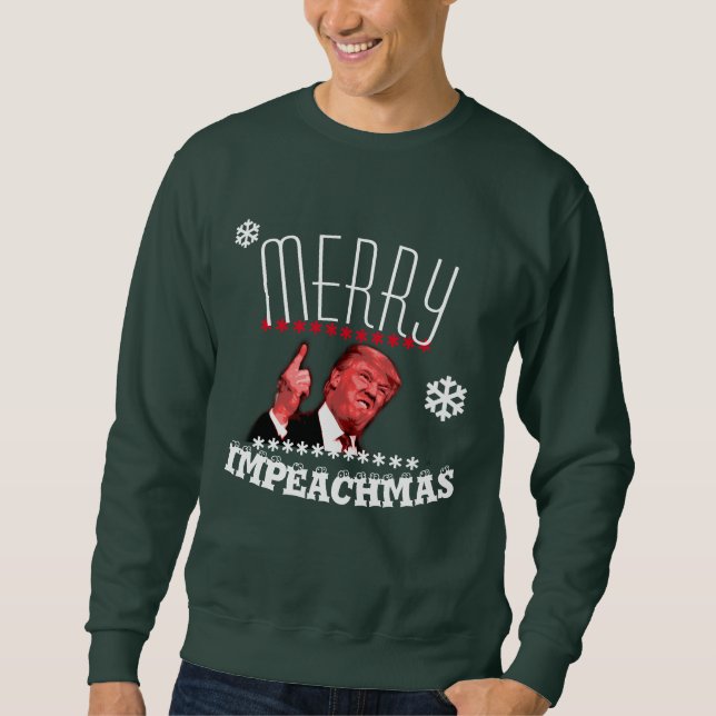 Merry Impeachmas Loser Trump Sweater 2 Lång Ärmad Tröja (Framsida)