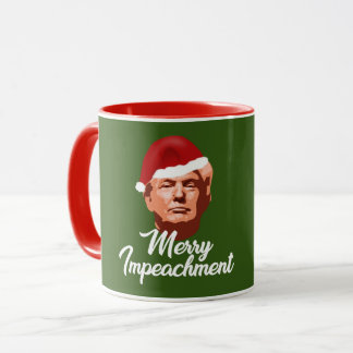 MERRY IMPEACHMENT TRUMP SANTA HAT GIFT MUGG
