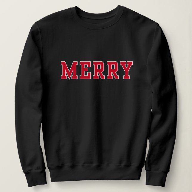 Merry in Red, College stil-julsötare T Shirt (Design framsida)