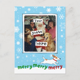 Merry Jack Russell | Cute Hund jul ditt foto Helg Vykort