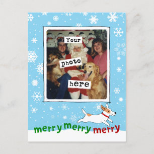 Merry Jack Russell Cute Hund jul ditt foto Helg Vykort