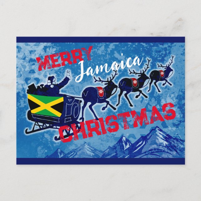 Merry Jamaica flagga julvykort Helg Vykort (Framsida)