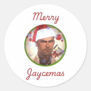 Merry Jaycemas Sticker Runt Klistermärke
