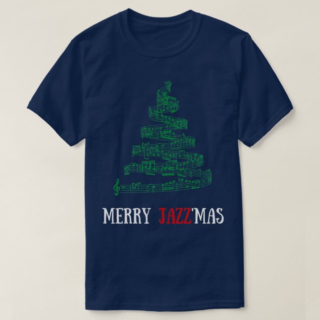 Merry Jazzmas jul Music Jazz T Shirt (Design framsida)