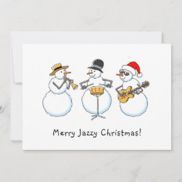 Merry Jazzy jul samt Snögubbe Jazzband Julkort