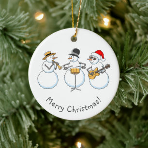 Merry Jazzy jul Snögubbe Funny Jazzband Julgransprydnad Keramik