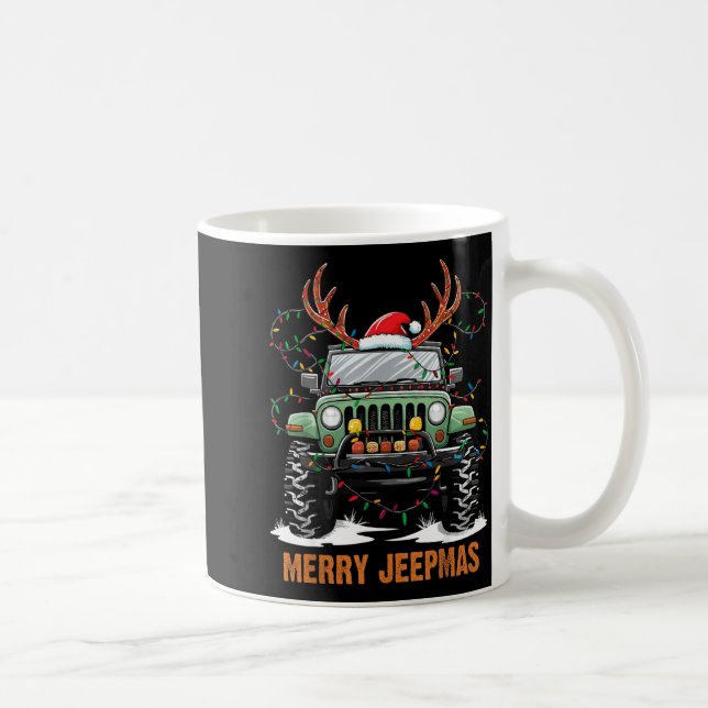 Merry Jeepmas Christmas Xmas Santa Reindeer Men Bo Kaffemugg (Höger)