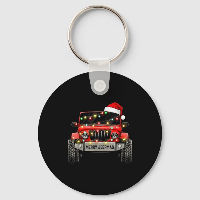 Merry Jeepmas Christmas Xmas Santa Reindeer Men Bo Nyckelring (Framsida)