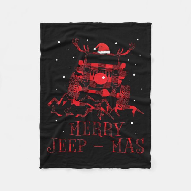 Merry Jeepmas Ugly Christmas Sweater Xmas Gift For Fleecefilt (Framsidan)