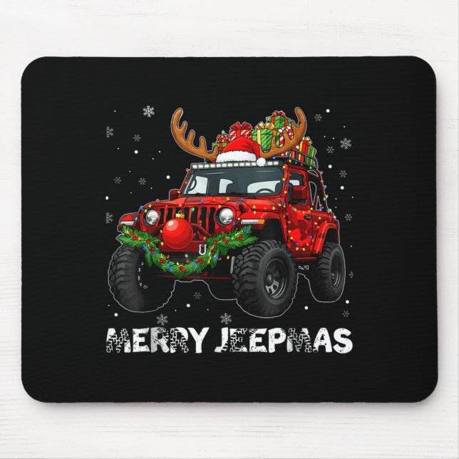 Merry Jeepmas Ugly Light Reindeer Christmas  Musmatta (Framsidan)