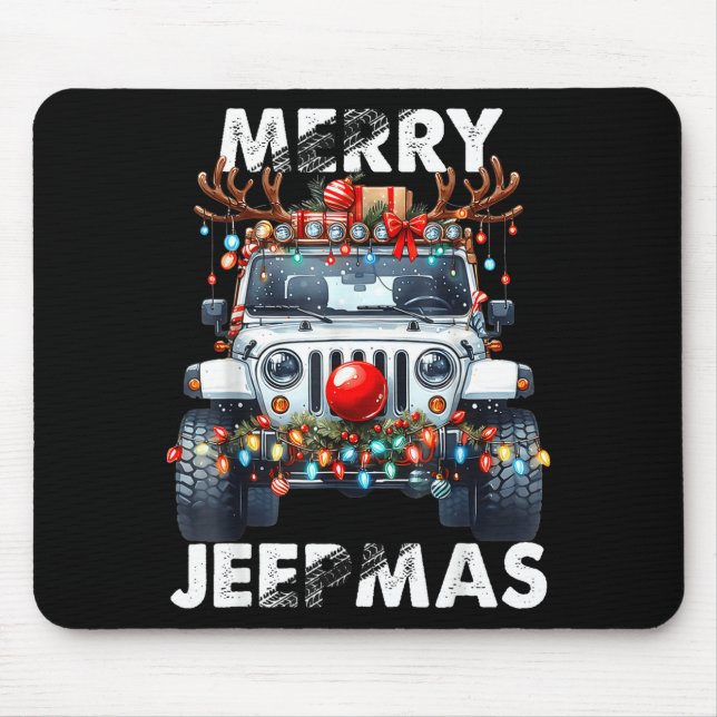 Merry Jeepmas Ugly Light Reindeer Christmas  Musmatta (Framsidan)