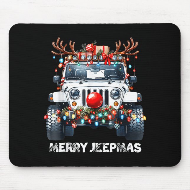 Merry Jeepmas Ugly Light Reindeer Christmas  Musmatta (Framsidan)