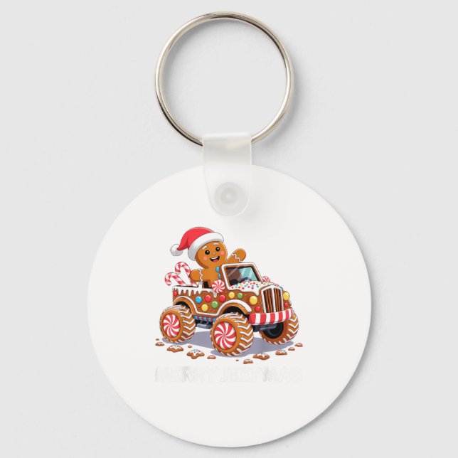 Merry Jeepmas Ugly Light Reindeer Christmas  Nyckelring (Framsida)