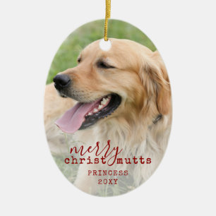 Merry JesusMUTTS Personlig Pet Hund Funny Julgransprydnad Keramik