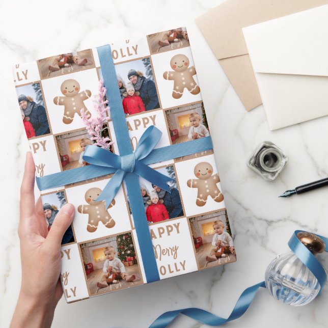 Merry Jolly Gingertea Family 2 Fotojul Presentpapper (Gifting)