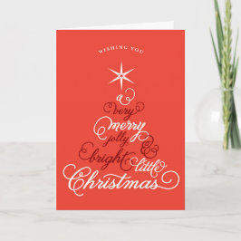Merry Jolly och Bright Little Julgran Photo Helgkort