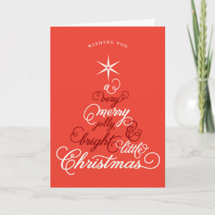 Merry Jolly och Bright Little Julgran Photo Helgkort